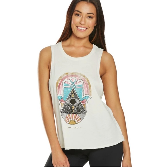 Spiritual Gangster NWOT Hamsa Gigi Muscle Tank Cropped- Size XS (Oversiz… - Picture 1 of 9